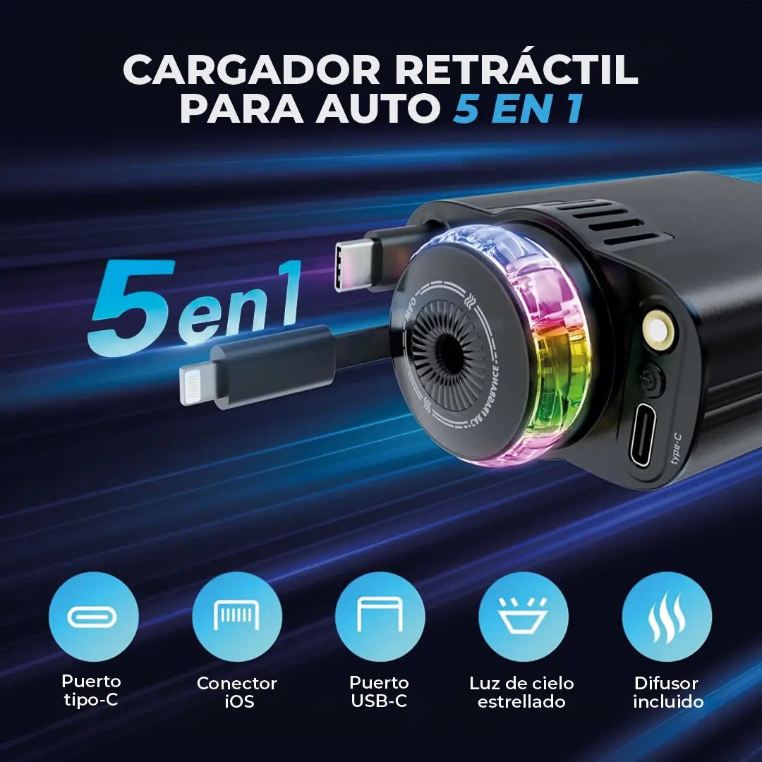 ⚡ Cargador para Vehículo LUO 5 en 1 🚗✨ - Smartix