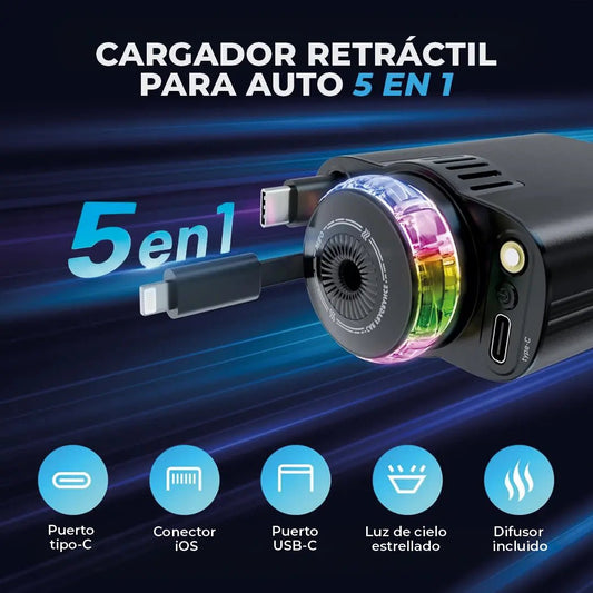 ⚡ Cargador para Vehículo LUO 5 en 1 🚗✨ - Smartix